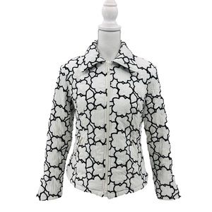 Samuel Dong Embroidered Puffer Jacket M Artwear Crinkle White Black Lightweight